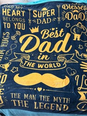 Best Dad in World Silky Soft Plush 50” X 60” throw Blanket